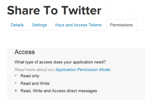 app, Twitter, access rights