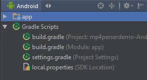 Click in app row to select the entire app in Android Studio